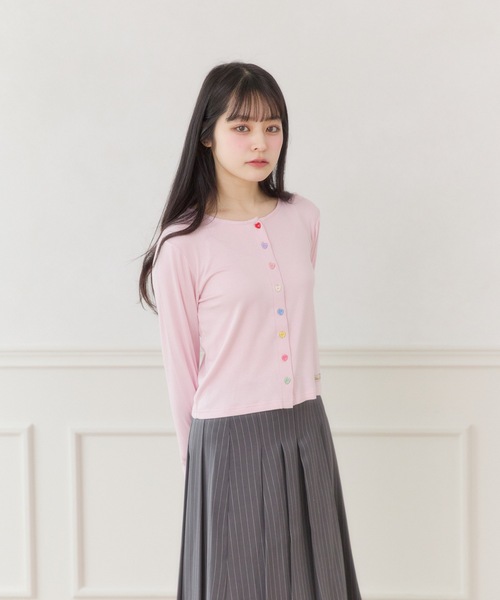 FCMM（エフシーエムエム）の「【日本限定】COLOR BUTTON CARDIGAN / カラーボタンカーディガン（カーディガン/ボレロ・レディース・ネイビー/イエロー/ライトピンク・SMALL/MEDIUM）」の19枚目の写真
