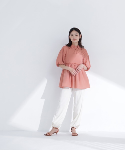 NATURAL BEAUTY BASIC(ナチュラルビューティーベーシック)の「キャミレイヤードシャツ(シャツ/ブラウス・レディース・オレンジ系その他/チャコールグレー/ベージュ・フリ-)」の22枚目の写真