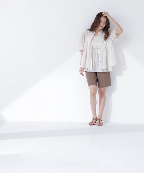 NATURAL BEAUTY BASIC(ナチュラルビューティーベーシック)の「キャミレイヤードシャツ(シャツ/ブラウス・レディース・オレンジ系その他/チャコールグレー/ベージュ・フリ-)」の16枚目の写真