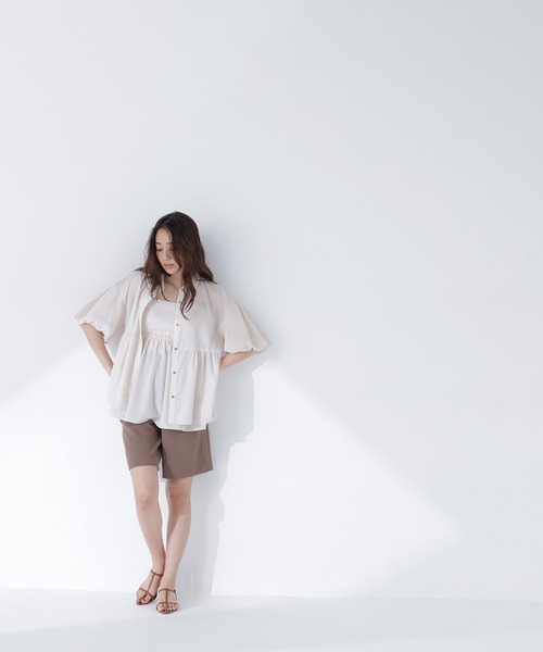 NATURAL BEAUTY BASIC(ナチュラルビューティーベーシック)の「キャミレイヤードシャツ(シャツ/ブラウス・レディース・オレンジ系その他/チャコールグレー/ベージュ・フリ-)」の17枚目の写真