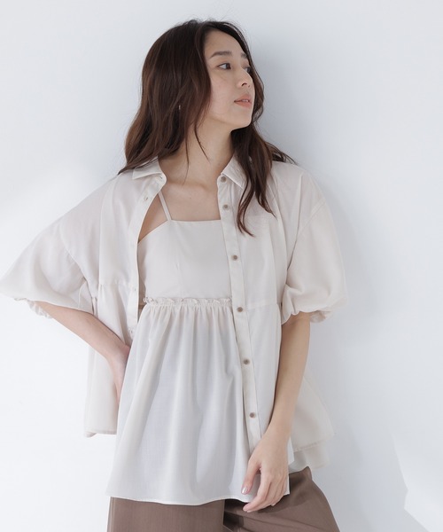 NATURAL BEAUTY BASIC(ナチュラルビューティーベーシック)の「キャミレイヤードシャツ(シャツ/ブラウス・レディース・オレンジ系その他/チャコールグレー/ベージュ・フリ-)」の18枚目の写真