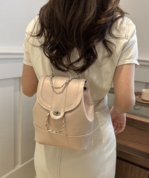 フェイクレザー チェーンストラップ ミニリュック
