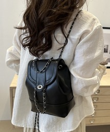 フェイクレザー チェーンストラップ ミニリュック