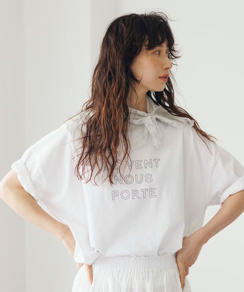 studio CLIP(スタディオクリップ)の「《natural by clip》シルキーバイオロゴTシャツ(Tシャツ/カットソー・レディース・スモーク/ピンク/オフホワイト/アイボリー・FREE)」の2枚目の写真