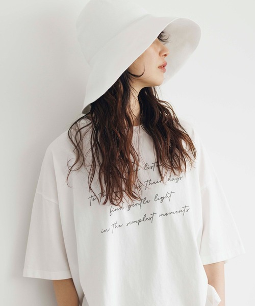 studio CLIP(スタディオクリップ)の「《natural by clip》シルキーバイオロゴTシャツ(Tシャツ/カットソー・レディース・スモーク/ピンク/オフホワイト/アイボリー・FREE)」の1枚目の写真