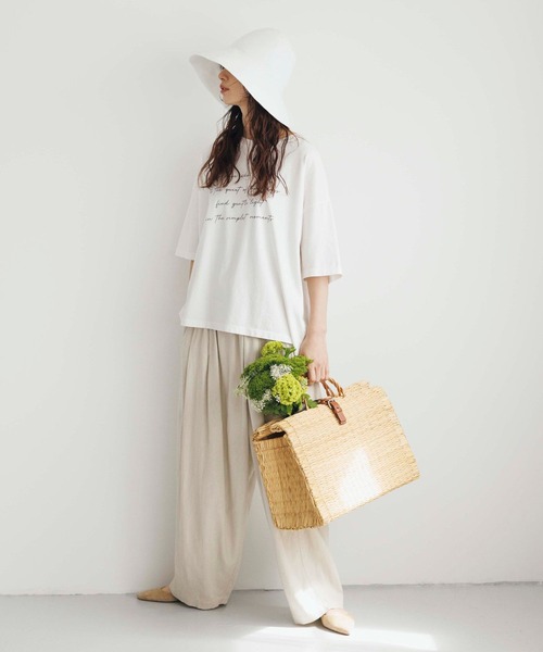 studio CLIP(スタディオクリップ)の「《natural by clip》シルキーバイオロゴTシャツ(Tシャツ/カットソー・レディース・スモーク/ピンク/オフホワイト/アイボリー・FREE)」の15枚目の写真