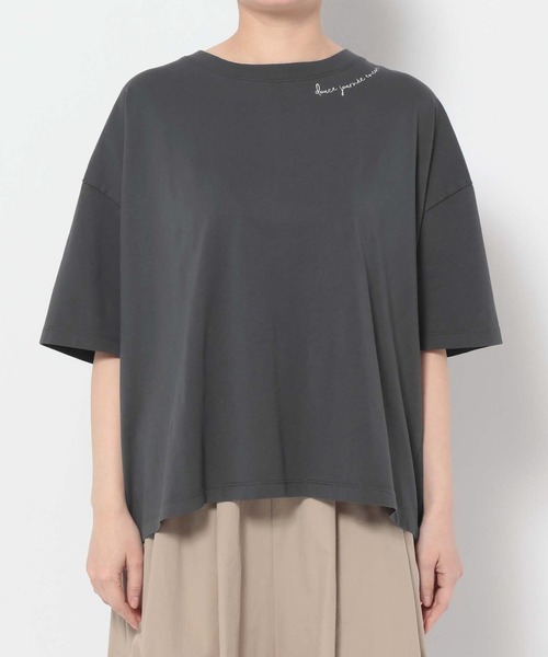 studio CLIP(スタディオクリップ)の「《natural by clip》シルキーバイオロゴTシャツ(Tシャツ/カットソー・レディース・スモーク/ピンク/オフホワイト/アイボリー・FREE)」の16枚目の写真