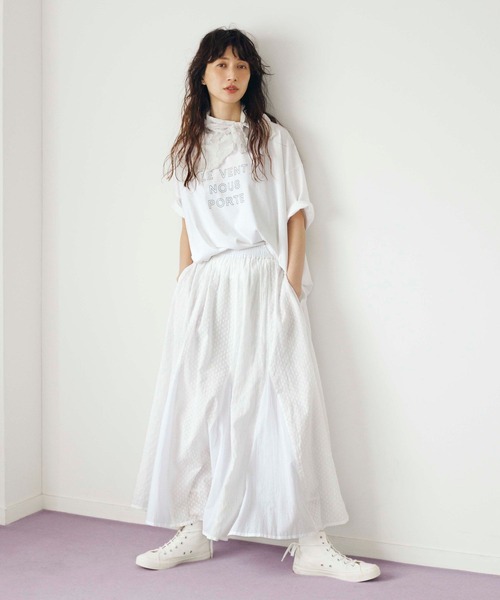 studio CLIP(スタディオクリップ)の「《natural by clip》シルキーバイオロゴTシャツ(Tシャツ/カットソー・レディース・スモーク/ピンク/オフホワイト/アイボリー・FREE)」の6枚目の写真