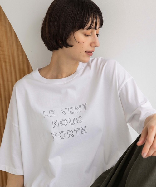 studio CLIP(スタディオクリップ)の「《natural by clip》シルキーバイオロゴTシャツ(Tシャツ/カットソー・レディース・スモーク/ピンク/オフホワイト/アイボリー・FREE)」の7枚目の写真