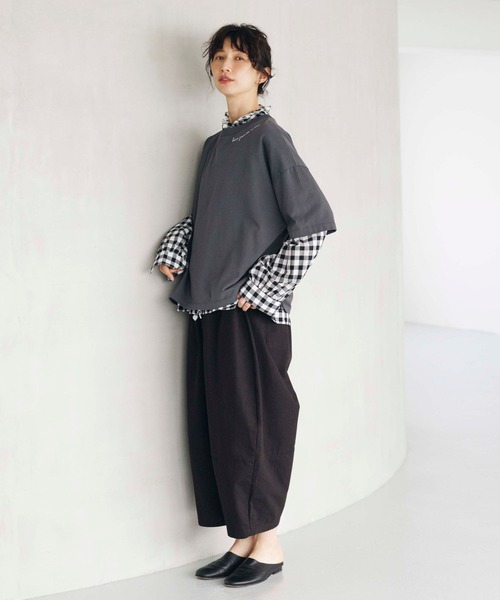 studio CLIP(スタディオクリップ)の「《natural by clip》シルキーバイオロゴTシャツ(Tシャツ/カットソー・レディース・スモーク/ピンク/オフホワイト/アイボリー・FREE)」の13枚目の写真