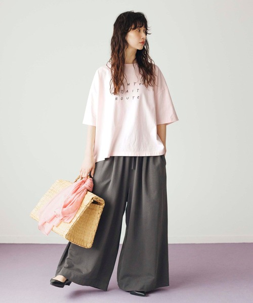 studio CLIP(スタディオクリップ)の「《natural by clip》シルキーバイオロゴTシャツ(Tシャツ/カットソー・レディース・スモーク/ピンク/オフホワイト/アイボリー・FREE)」の14枚目の写真