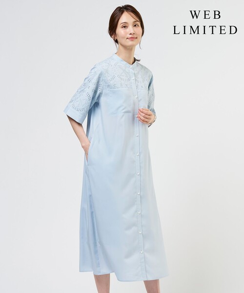 J.PRESS(ジェイプレス)の「【WEB限定カラーあり】エンブロイダリー シャツ ワンピース(シャツワンピース・レディース・ダークブラウン系/ネイビー系/サックスブルー系・9/11)」の3枚目の写真