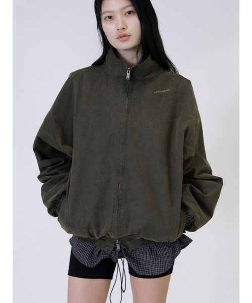 WHOLE PAPER(ホールペーパー)の「オーバーサイズウォッシングトラックジャケット(カーキ)(デニムジャケット・レディース・カーキ・ONE)」の2枚目の写真