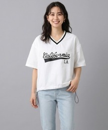 フロントロゴ VネックTシャツ