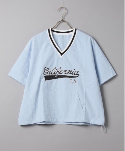 gossip！ロサンゼルス（ゴシップロサンゼルス）の「フロントロゴ VネックTシャツ（Tシャツ/カットソー・レディース・ピンク/ホワイト/ベージュ/ネイビー/ブルー・FREE）」の4枚目の写真