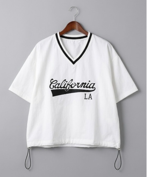 gossip！ロサンゼルス（ゴシップロサンゼルス）の「フロントロゴ VネックTシャツ（Tシャツ/カットソー・レディース・ピンク/ホワイト/ベージュ/ネイビー/ブルー・FREE）」の19枚目の写真