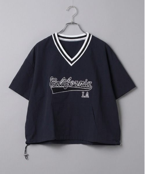 gossip！ロサンゼルス（ゴシップロサンゼルス）の「フロントロゴ VネックTシャツ（Tシャツ/カットソー・レディース・ピンク/ホワイト/ベージュ/ネイビー/ブルー・FREE）」の11枚目の写真
