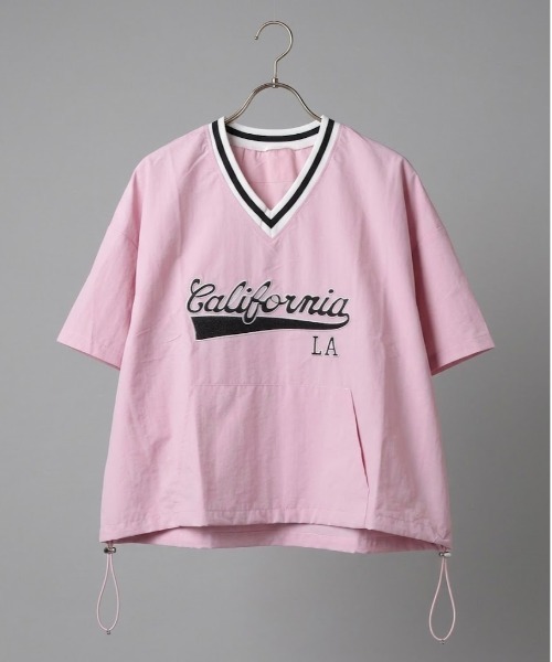 gossip！ロサンゼルス（ゴシップロサンゼルス）の「フロントロゴ VネックTシャツ（Tシャツ/カットソー・レディース・ピンク/ホワイト/ベージュ/ネイビー/ブルー・FREE）」の14枚目の写真