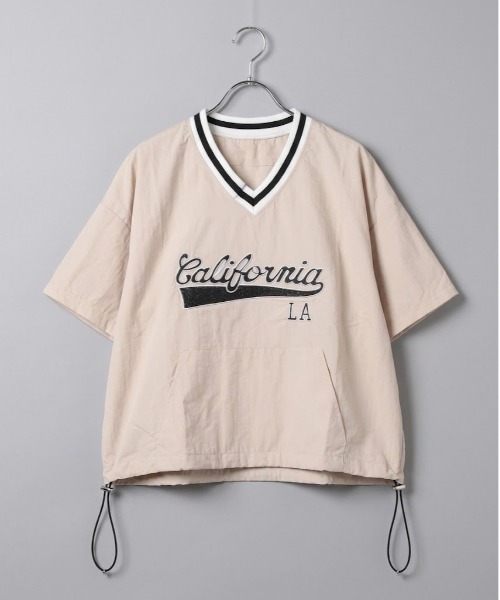 gossip！ロサンゼルス（ゴシップロサンゼルス）の「フロントロゴ VネックTシャツ（Tシャツ/カットソー・レディース・ピンク/ホワイト/ベージュ/ネイビー/ブルー・FREE）」の9枚目の写真