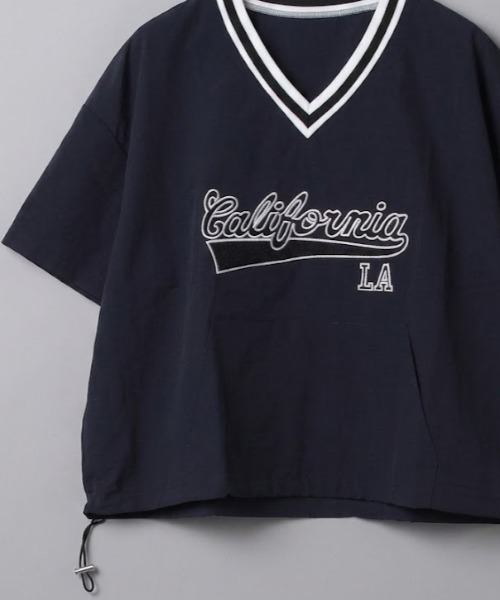 gossip！ロサンゼルス（ゴシップロサンゼルス）の「フロントロゴ VネックTシャツ（Tシャツ/カットソー・レディース・ピンク/ホワイト/ベージュ/ネイビー/ブルー・FREE）」の12枚目の写真