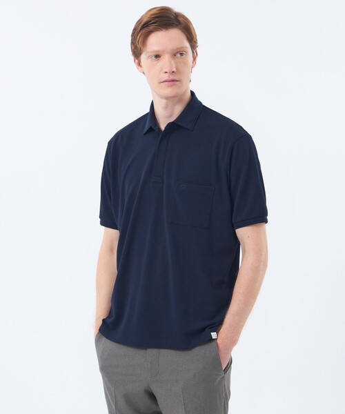 MACKINTOSH PHILOSOPHY（ﾏｯｷﾝﾄｯｼｭ ﾌｨﾛｿﾌｨｰ）の「【WEEKENDER】 ELYPOLO（イーリーポロ） ソフトメッシュカノコ（ポロシャツ・メンズ・ネイビー/グリーン/ベージュ系その他4/ホワイト/ブラック/ダークネイビー/グレー系その他2/オフホワイト・40/38）」の8枚目の写真