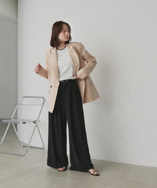 ad thie(アドティエ)の「CICA配合 ベーシック リブトップス(Tシャツ/カットソー・レディース・ブラック/オフホワイト・FREE)」の8枚目の写真