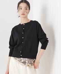 洗濯機洗い可UVカット接触冷感金ボタンクルーカーディガン