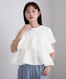 UR'S | シャイニーティアードフリルトップス(Tシャツ/カットソー)