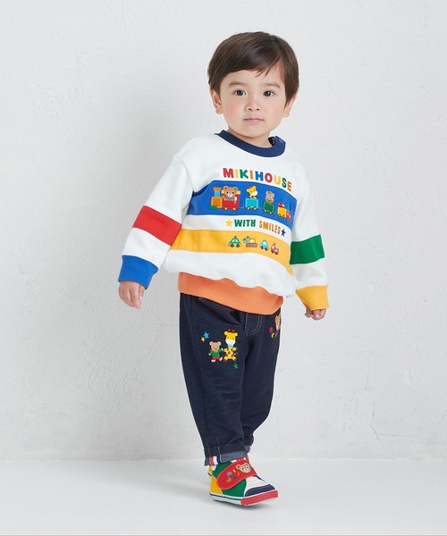 MIKI HOUSE（ミキハウス）の「プッチーボーダー風トレーナー（スウェット・キッズ・ホワイト/ブルー・80ｃｍ/90cm/110cm/100cm/120cm/130cm）」の15枚目の写真