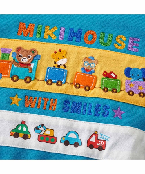 MIKI HOUSE（ミキハウス）の「プッチーボーダー風トレーナー（スウェット・キッズ・ホワイト/ブルー・80ｃｍ/90cm/110cm/100cm/120cm/130cm）」の5枚目の写真