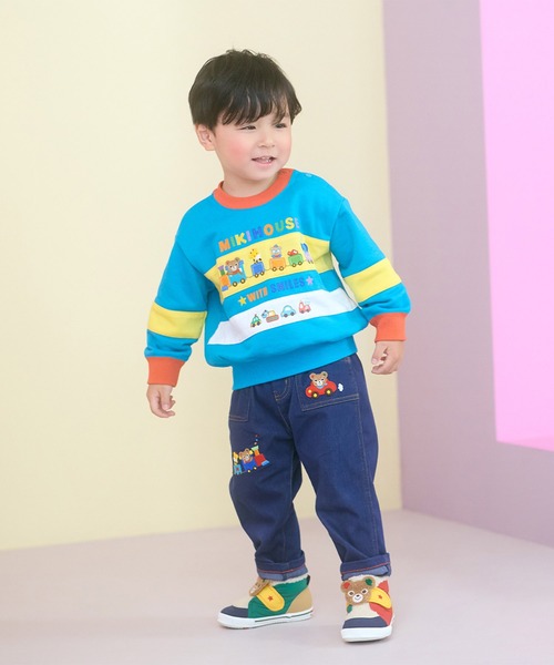 MIKI HOUSE（ミキハウス）の「プッチーボーダー風トレーナー（スウェット・キッズ・ホワイト/ブルー・80ｃｍ/90cm/110cm/100cm/120cm/130cm）」の9枚目の写真