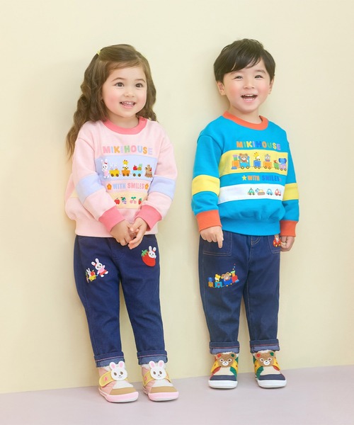 MIKI HOUSE（ミキハウス）の「プッチーボーダー風トレーナー（スウェット・キッズ・ホワイト/ブルー・80ｃｍ/90cm/110cm/100cm/120cm/130cm）」の8枚目の写真