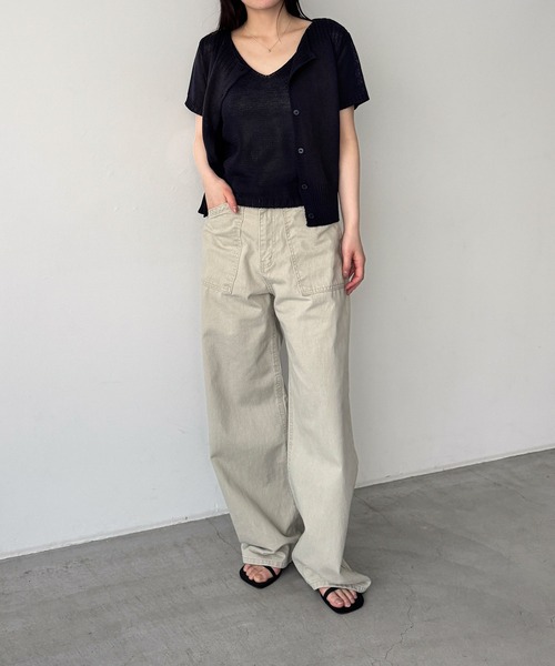 CANAL JEAN（キャナルジーン）の「El mar　半袖ニットアンサンブル（アンサンブル・レディース・ネイビー/ベージュ・ONE SIZE）」の11枚目の写真