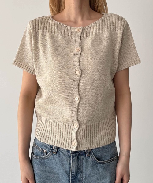 CANAL JEAN（キャナルジーン）の「El mar　半袖ニットアンサンブル（アンサンブル・レディース・ネイビー/ベージュ・ONE SIZE）」の12枚目の写真