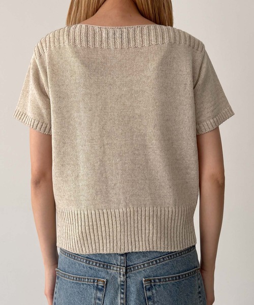 CANAL JEAN（キャナルジーン）の「El mar　半袖ニットアンサンブル（アンサンブル・レディース・ネイビー/ベージュ・ONE SIZE）」の14枚目の写真