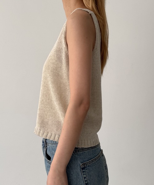 CANAL JEAN（キャナルジーン）の「El mar　半袖ニットアンサンブル（アンサンブル・レディース・ネイビー/ベージュ・ONE SIZE）」の18枚目の写真