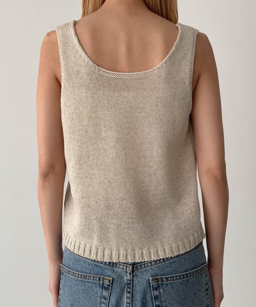 CANAL JEAN（キャナルジーン）の「El mar　半袖ニットアンサンブル（アンサンブル・レディース・ネイビー/ベージュ・ONE SIZE）」の19枚目の写真