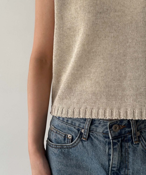 CANAL JEAN（キャナルジーン）の「El mar　半袖ニットアンサンブル（アンサンブル・レディース・ネイビー/ベージュ・ONE SIZE）」の21枚目の写真