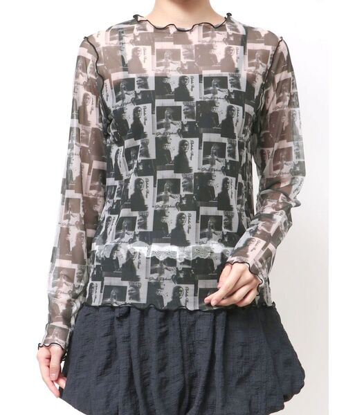 merry jenny(メリージェニー)の「『WICKED』 Sheer Tops(Tシャツ/カットソー・レディース・ブラック/ラベンダー・FREE)」の1枚目の写真