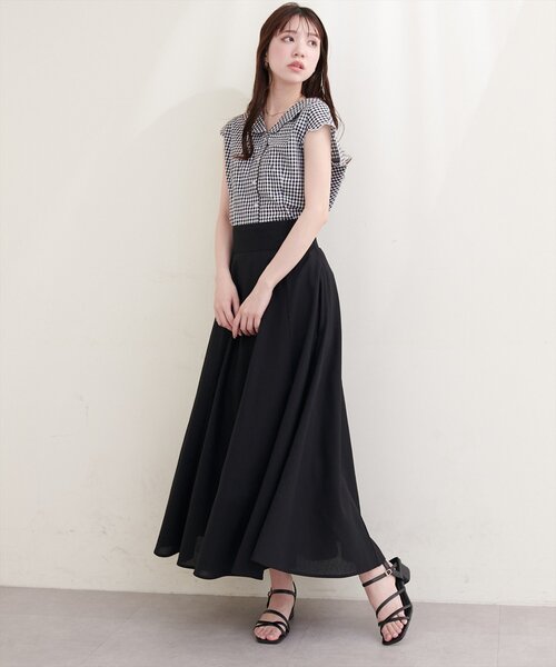 natural couture（ナチュラルクチュール）の「ゆるスカラップレトロブラウス（シャツ/ブラウス・レディース・ブルー/オフホワイト/ブラック/ドット/チェック・FREE）」の21枚目の写真