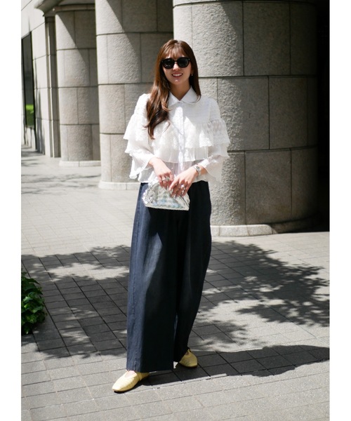 BeBeoD(べベッド)の「ソフトストレートリラックスデニムパンツ(デニムパンツ・レディース・ライトグリーン/ベージュ/ブルー/オフホワイト/ライトブルー/ブラック/ピンク・フリー)」の15枚目の写真