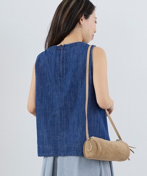 Healthy denim(ヘルシーデニム)の「【Healthy DENIM】デニムスリーブレスプルオーバー-Breezy Coconuts(シャツ/ブラウス・レディース・ブルー・1)」の3枚目の写真