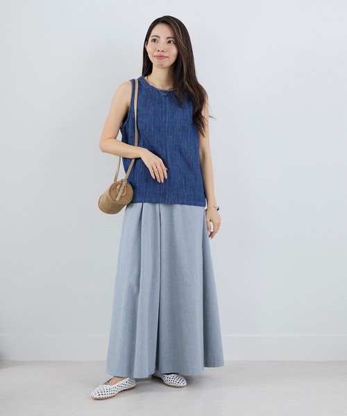 Healthy denim(ヘルシーデニム)の「【Healthy DENIM】デニムスリーブレスプルオーバー-Breezy Coconuts(シャツ/ブラウス・レディース・ブルー・1)」の4枚目の写真