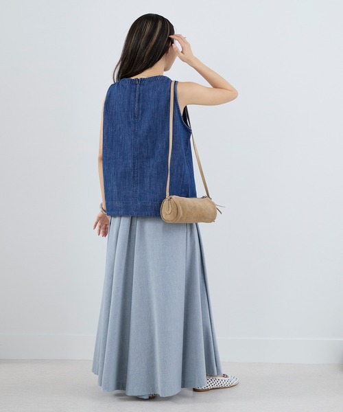 Healthy denim(ヘルシーデニム)の「【Healthy DENIM】デニムスリーブレスプルオーバー-Breezy Coconuts(シャツ/ブラウス・レディース・ブルー・1)」の5枚目の写真