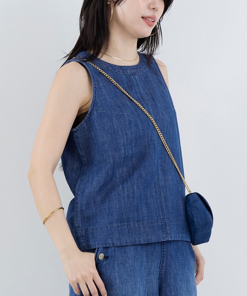 Healthy denim(ヘルシーデニム)の「【Healthy DENIM】デニムスリーブレスプルオーバー-Breezy Coconuts(シャツ/ブラウス・レディース・ブルー・1)」の8枚目の写真
