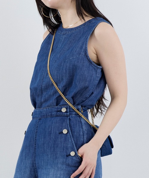 Healthy denim(ヘルシーデニム)の「【Healthy DENIM】デニムスリーブレスプルオーバー-Breezy Coconuts(シャツ/ブラウス・レディース・ブルー・1)」の12枚目の写真