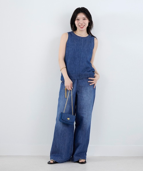 Healthy denim(ヘルシーデニム)の「【Healthy DENIM】デニムスリーブレスプルオーバー-Breezy Coconuts(シャツ/ブラウス・レディース・ブルー・1)」の15枚目の写真