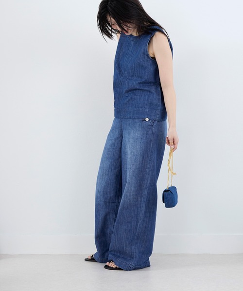 Healthy denim(ヘルシーデニム)の「【Healthy DENIM】デニムスリーブレスプルオーバー-Breezy Coconuts(シャツ/ブラウス・レディース・ブルー・1)」の17枚目の写真