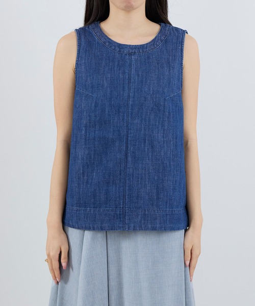 Healthy denim(ヘルシーデニム)の「【Healthy DENIM】デニムスリーブレスプルオーバー-Breezy Coconuts(シャツ/ブラウス・レディース・ブルー・1)」の18枚目の写真