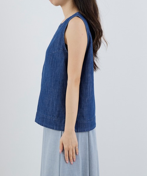 Healthy denim(ヘルシーデニム)の「【Healthy DENIM】デニムスリーブレスプルオーバー-Breezy Coconuts(シャツ/ブラウス・レディース・ブルー・1)」の19枚目の写真